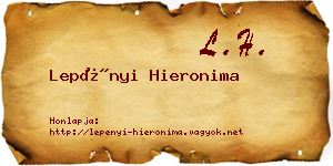 Lepényi Hieronima névjegykártya